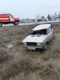 В Харабали перевернулся легковой автомобиль