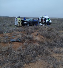 В Харабалинском районе перевернулся легковой автомобиль